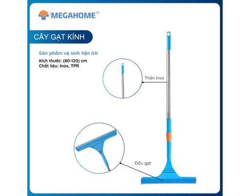 Cây Gạt Kính Cán Inox Megahome ảnh 2