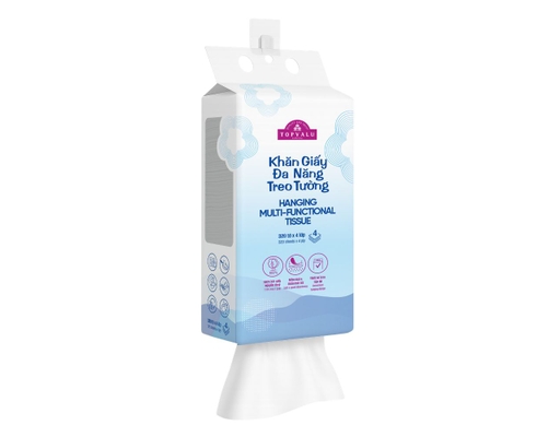 Khăn Giấy Rút Đa Năng Treo Tường 320 Tờ 4 Lớp TOPVALU ảnh 2
