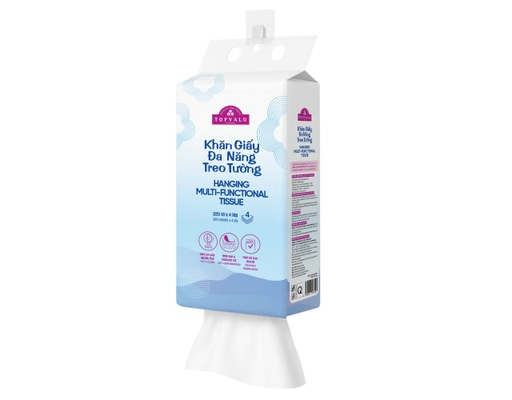 Khăn Giấy Rút Đa Năng Treo Tường 320 Tờ 4 Lớp TOPVALU ảnh 3