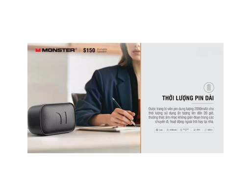 Loa Bluetooth MS62109-S150 Màu Đen Monster ảnh 6