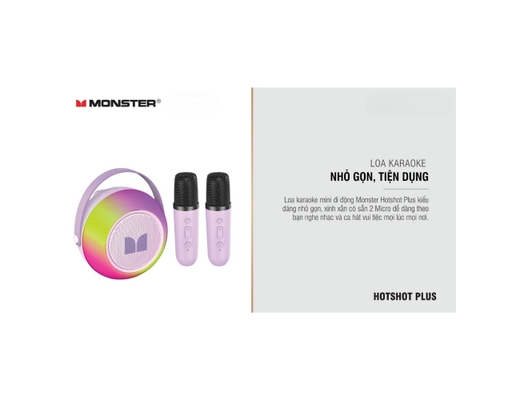 Loa Karaoke Mini Di Động Hotshot Plus MS62112 Màu Tím Monster ảnh 2