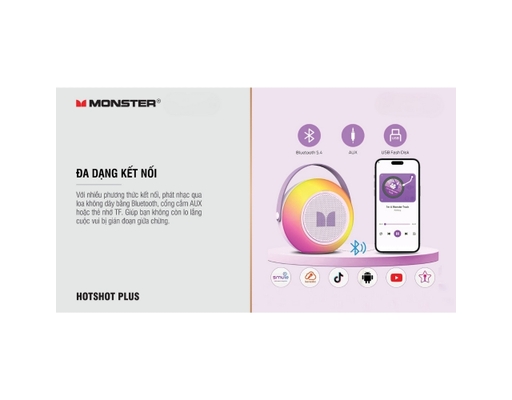 Loa Karaoke Mini Di Động Hotshot Plus MS62112 Màu Tím Monster ảnh 3
