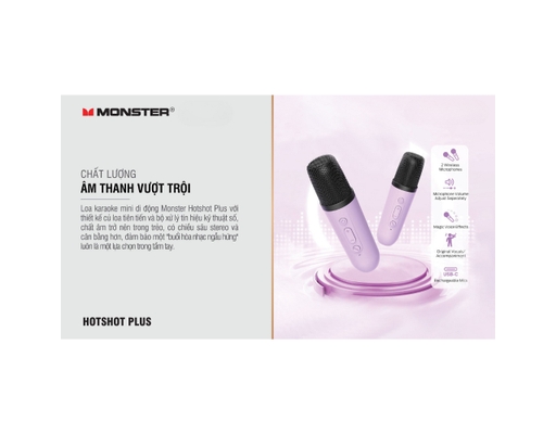 Loa Karaoke Mini Di Động Hotshot Plus MS62112 Màu Tím Monster ảnh 5