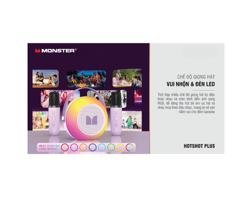 Loa Karaoke Mini Di Động Hotshot Plus MS62112 Màu Tím Monster ảnh 6