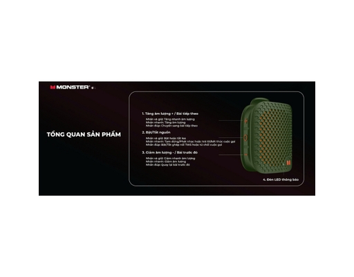 Loa Bluetooth Blaster Micro MS62106 Màu Xanh Lá Monster ảnh 5