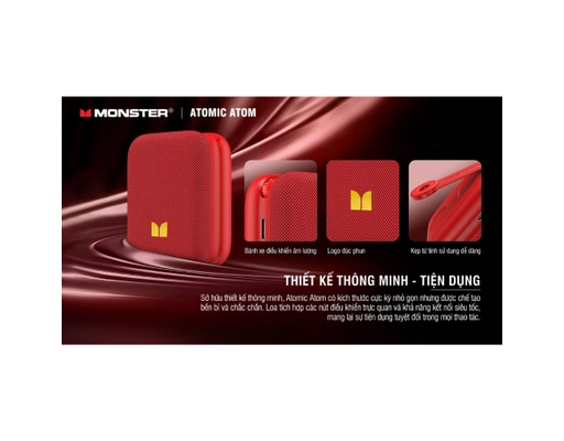 Loa Bluetooth Atomic Atom MS62130 Màu Đỏ Monster ảnh 6