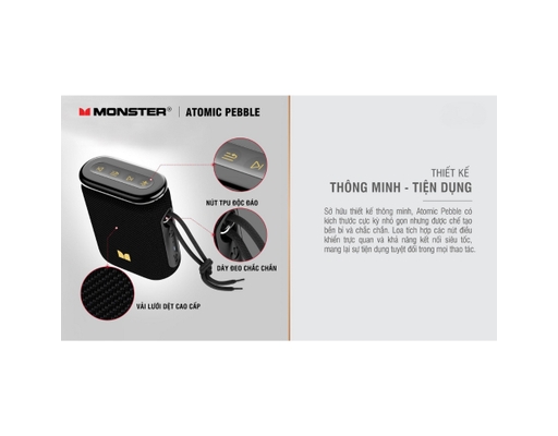 Loa Bluetooth Atomic Pebble MS62131 Màu Đen Monster ảnh 10