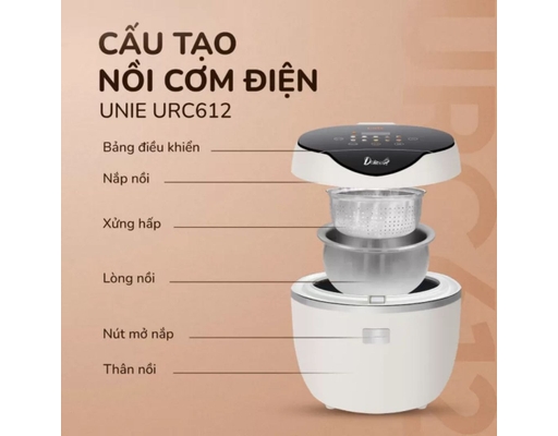 Nồi Cơm Điện Tử URC612 Dung Tích 1.8L Unie ảnh 2