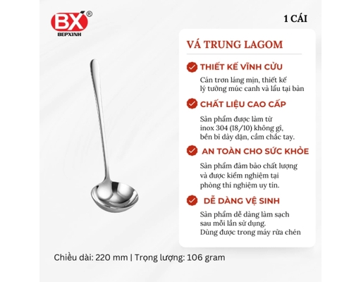 Vá Canh Inox Lagom Size Trung Bếp Xinh ảnh 1