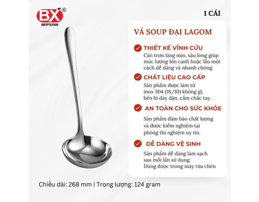 Vá Canh Inox Lagom Size Lớn Bếp Xinh ảnh 1
