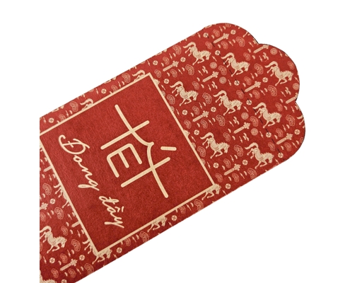 Xấp 5 Bao Lì Xì "Bính Ngọ" Giấy Kraft Nâu Mix Nhiều Mẫu Vĩnh Tiến ảnh 2