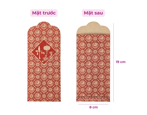 Xấp 5 Bao Lì Xì "Bính Ngọ" Giấy Kraft Nâu Mix Nhiều Mẫu Vĩnh Tiến ảnh 5