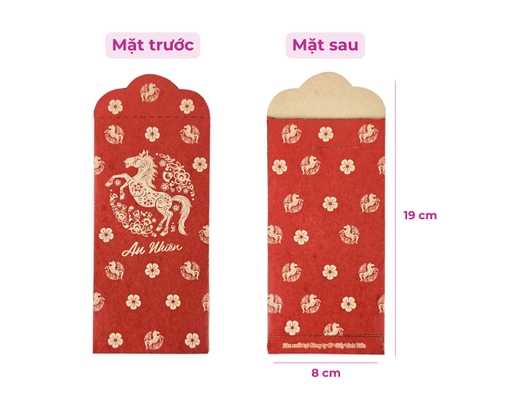 Xấp 5 Bao Lì Xì "Bính Ngọ" Giấy Kraft Nâu Mix Nhiều Mẫu Vĩnh Tiến ảnh 6