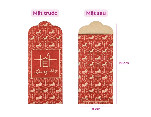 Xấp 5 Bao Lì Xì "Bính Ngọ" Giấy Kraft Nâu Mix Nhiều Mẫu Vĩnh Tiến ảnh 7