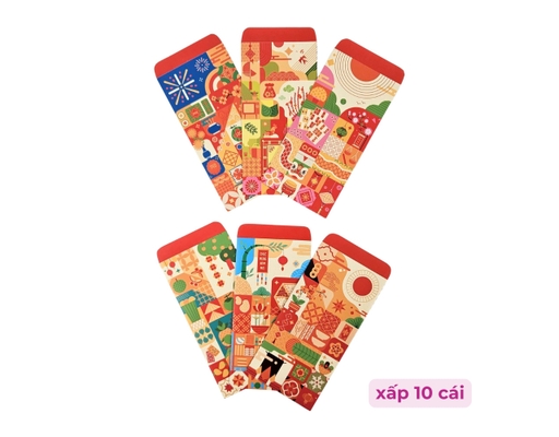 Xấp 10 Bao Lì Xì "Tết Việt Iconic" Mix 6 Mẫu Vĩnh Tiến ảnh 1