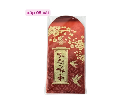 Xấp 5 Bao Lì Xì Ép Nhũ "Xuân Mai" Vĩnh Tiến ảnh 1