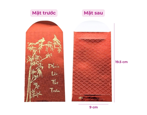Xấp 5 Bao Lì Xì Ép Nhũ "Trúc Xinh" Vĩnh Tiến ảnh 2