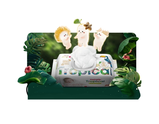 Khăn Ướt Không Mùi 90 Tờ Mamamy Tropical ảnh 2