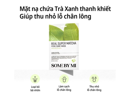 Mặt Nạ Dưỡng Da Se Lỗ Chân Lông Real Super Matcha Pore Care Mask 20g SOME BY MI ảnh 1