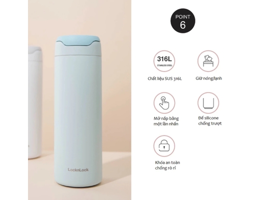 Bình Giữ Nhiệt LocknLock Dandy Onetouch LHC3281PIK 420ml Màu Hồng