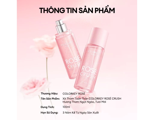 Xịt Thơm Toàn Thân Rose Crush Shimmer Fragrance Mist 100ml COLORKEY ảnh 6