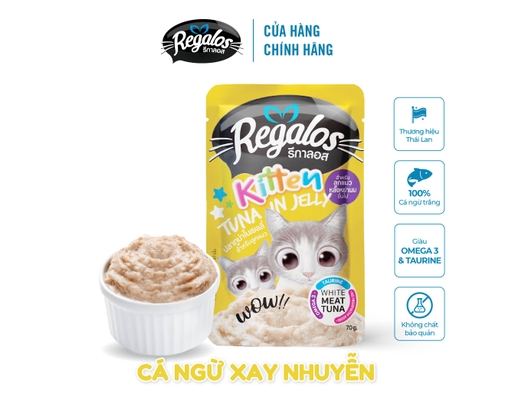 Thức Ăn Cho Mèo Con Dạng Thạch Vị Cá Ngừ 70g Regalos ảnh 2