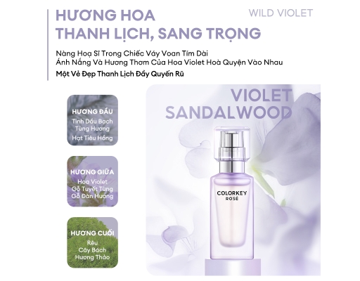 Nước Hoa Nữ Rose Wild Violet Eau De Parfum 10ml COLORKEY ảnh 1