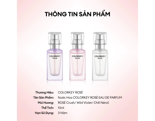 Nước Hoa Nữ Rose Wild Violet Eau De Parfum 10ml COLORKEY ảnh 4