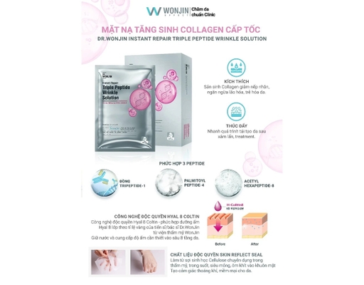 Mặt Nạ Tăng Sinh Collagen Cấp Tốc Instant Repair Triple Peptide Wrinkle 30ml WonJin ảnh 2