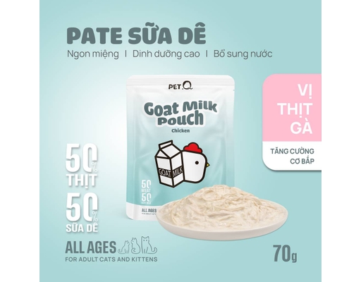 Pate Sữa Dê Cho Mèo Vị Gà 70g PetQ ảnh 1