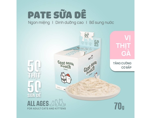Pate Sữa Dê Cho Mèo Vị Gà 70g PetQ ảnh 2