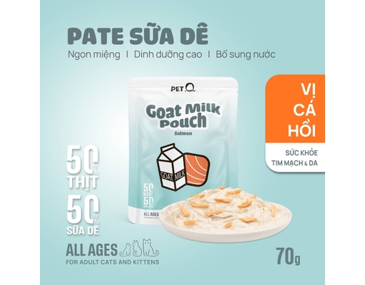Pate Sữa Dê Cho Mèo Vị Cá Hồi 70g PetQ ảnh 1