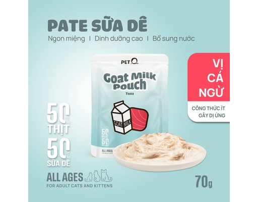 Pate Sữa Dê Cho Mèo Vị Cá Ngừ 70g PetQ ảnh 1