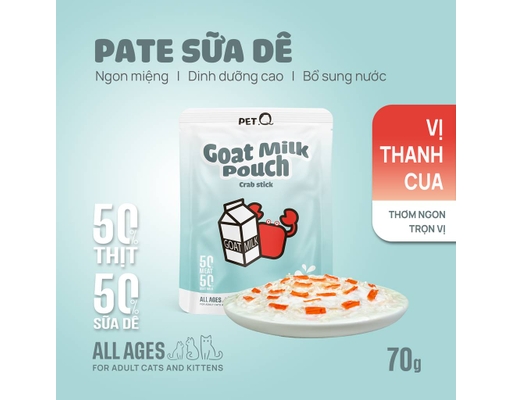 Pate Sữa Dê Cho Mèo Vị Thanh Cua 70g PetQ ảnh 1