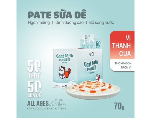 Pate Sữa Dê Cho Mèo Vị Thanh Cua 70g PetQ ảnh 2
