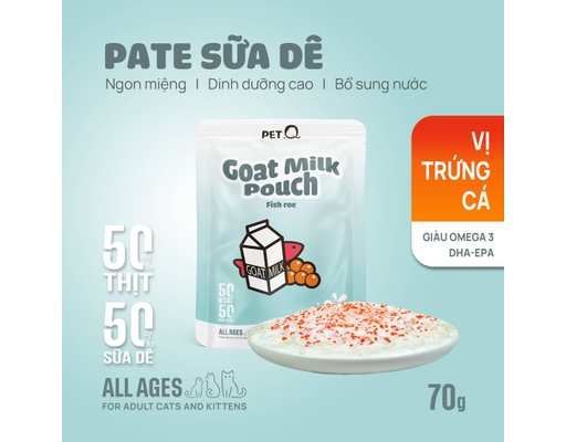 Pate Sữa Dê Cho Mèo Vị Trứng Cá 70g PetQ ảnh 1
