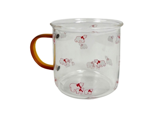 Ly Thủy Tinh Chịu Nhiệt 350ml Họa Tiết Gấu Đỏ HÓME CÓORDY ảnh 1