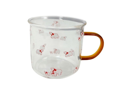 Ly Thủy Tinh Chịu Nhiệt 350ml Họa Tiết Gấu Đỏ HÓME CÓORDY ảnh 2