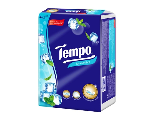 Lô 4 Gói Khăn Giấy Rút Hương Bạc Hà Icy Menthol 4 Lớp 90 Tờ Tempo ảnh 0