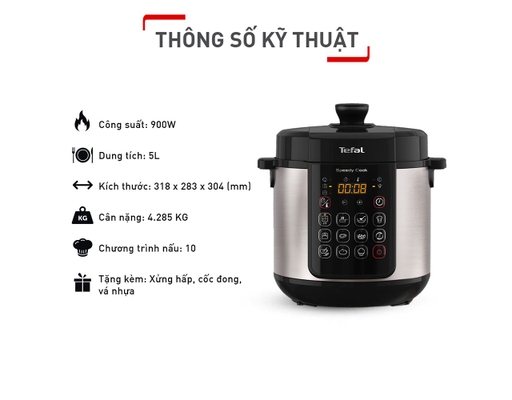 Nồi Áp Suất Điện Speedy Cook CY222D68 5L Tefal ảnh 10