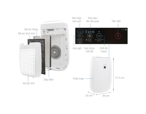 [Đặt Trước] Máy Lọc Không Khí FP-J40E-W Sharp ảnh 7