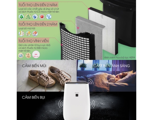 [Đặt Trước] Máy Lọc Không Khí FP-J40E-W Sharp ảnh 8