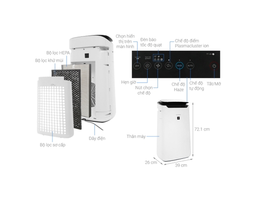[Đặt Trước] Máy Lọc Không Khí FP-J60E-W Sharp ảnh 6