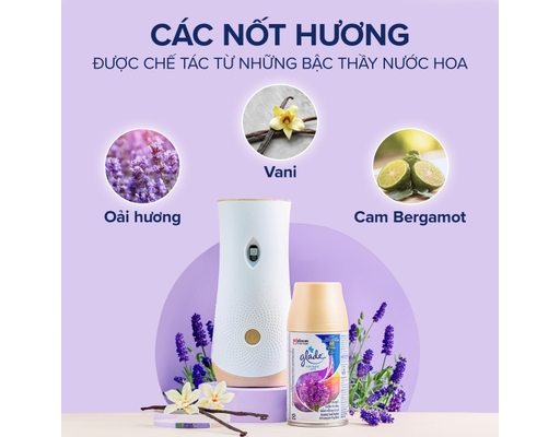 Lõi Chai Xịt Tự Động Hương Lavender & Vani 175g Glade ảnh 3