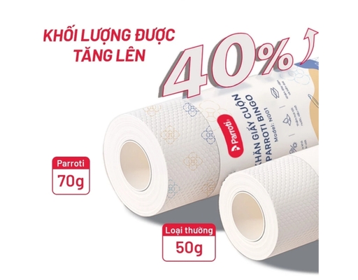 Cuộn Khăn Lau Đa Năng Bingo 25x25cm 50 Tờ Parroti ảnh 1