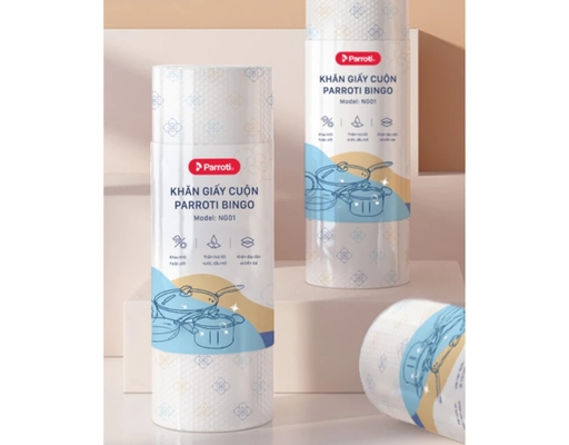 Cuộn Khăn Lau Đa Năng Bingo 25x25cm 50 Tờ Parroti ảnh 2
