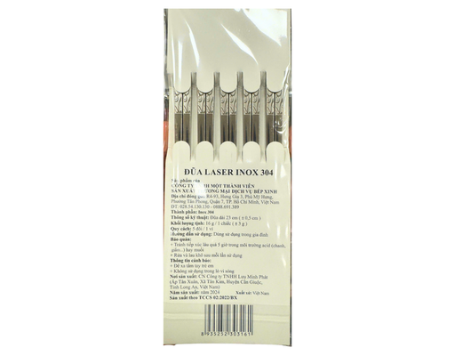 Vỉ 5 Đôi Đũa Laser Inox 304 Bếp Xinh ảnh 2