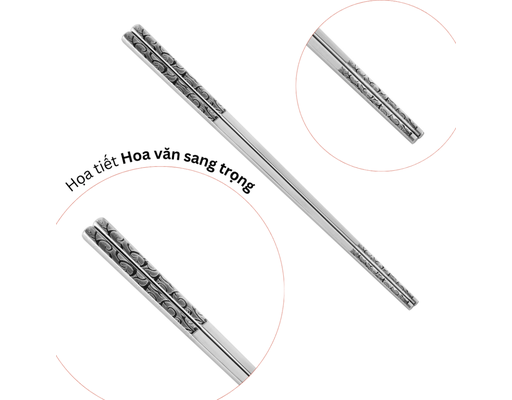 Vỉ 5 Đôi Đũa Laser Inox 304 Bếp Xinh ảnh 1