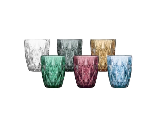 Bộ 6 Ly Thủy Tinh Thấp Nhiều Màu KB154B 280ml 3N ảnh 0