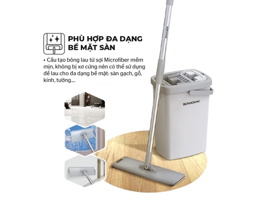 Bộ Lau Nhà Đa Năng Space Saving KS-CL3211PW Sunhouse ảnh 3